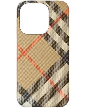 Burberry Check Iphone 15 Pro Case - Natural