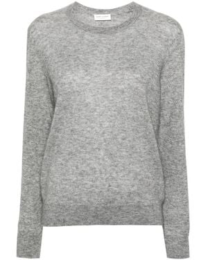 Saint Laurent Cashmere And Silk Jumper - Grey