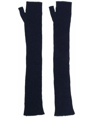 Barrie Cashmere Fingerless Gloves - Blue