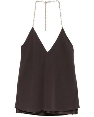 Sportmax Spxpiombo V-Neck Chain-Strap Top - Black