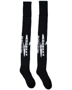 PROTOTYPES Calcetines Altos Con Logo Estampado - Negro