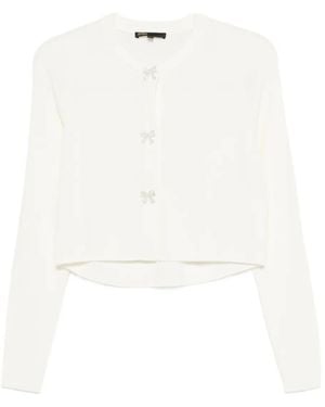 Maje Cardigan Mit Schleifen-Knöpfen - Weiß