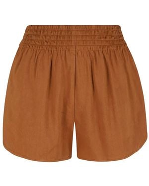 Ermanno Scervino Short À Taille Froncée Et Ourlets Incurvés - Brown