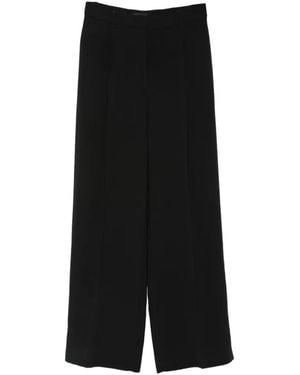 Liu Jo Satin-Trim Buttoned-Cuff Trousers - Black