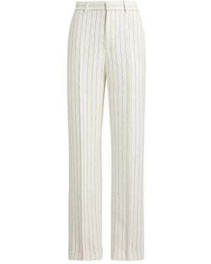 Polo Ralph Lauren Striped Straight Trousers - White