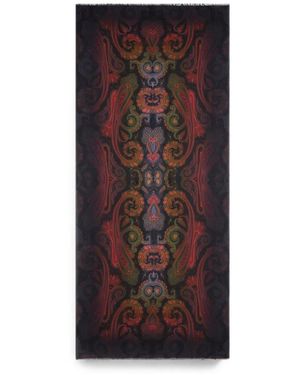 Etro Paisley-Print Degradé-Effect Scarf - Brown