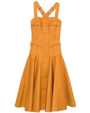 Zimmermann Robe Mi-Longue À Poches Multiples - Orange