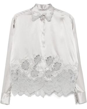 Ermanno Scervino レースアップリケ シャツ - ホワイト