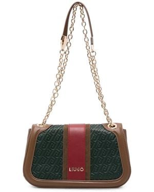 Liu Jo Monogram-Embossed Panelled Shoulder Bag - White