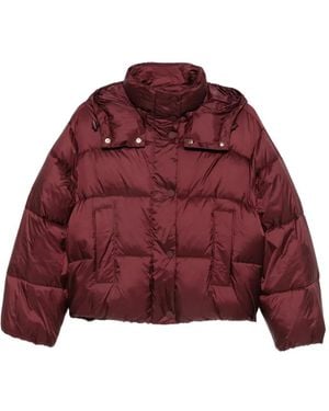 Twinset Quilted Hooded Puffer Jacket - Red