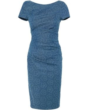 Talbot Runhof Minikleid Mit Blumenmuster - Blau