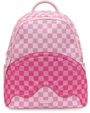 Sprayground Shark Checkered Backpack - Pink