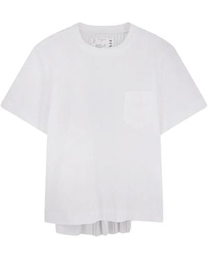 Sacai Popeline X Cotton Jersey T-Shirt - White