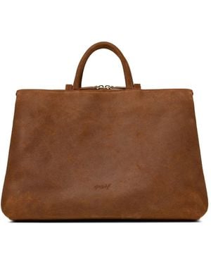 Marsèll Orizzontale Suede-Finish Logo-Debossed Tote Bag - Brown
