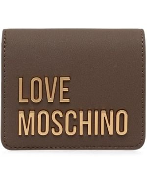 Love Moschino Portefeuille Pliant À Plaque Logo - Brown