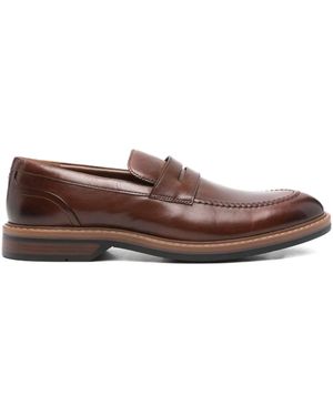 Clarks Aldwin Step Penny-Slot Leather Loafers - Brown