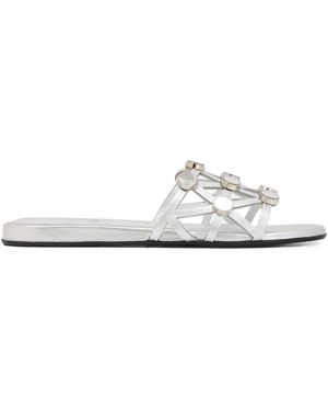 The Attico Grid Sandalen Verfraaid Met Studs - Wit