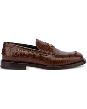 Moschino Loafer mit Kroko-Prägung - Braun