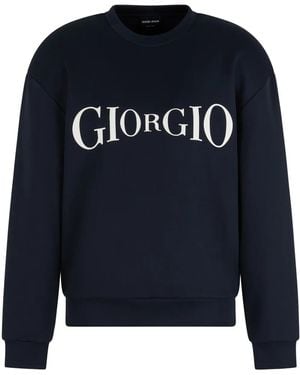 Giorgio Armani Logo-Print Sweatshirt - Blue