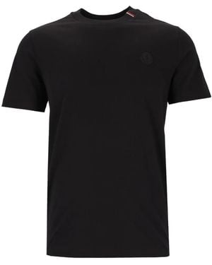 Moncler Logo Cotton T-Shirt - Black