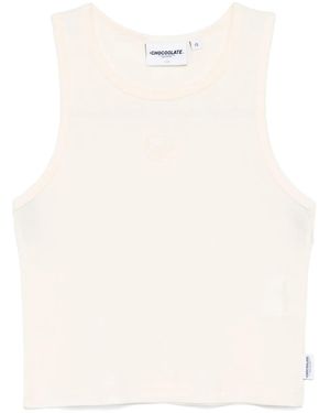 Chocoolate Embossed-Logo Tank Top - Natural