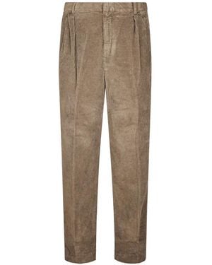 Cellar Door Pleated Corduroy Pants - Natural