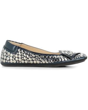 Dove Nuotano Gli Squali Ballerines À Détails De Clous - White