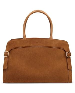 Santoni Suede Shoulder Bag - Brown