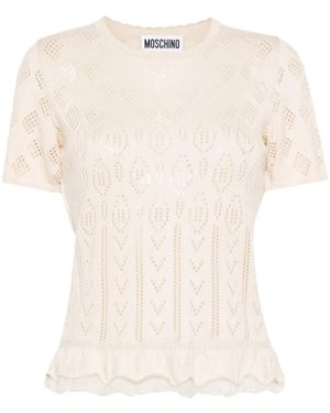Moschino ラッフルヘム ポインテールニット トップ - ナチュラル