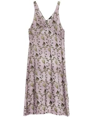 R13 Slip Dress Grunge Con Motivo Floral - Morado