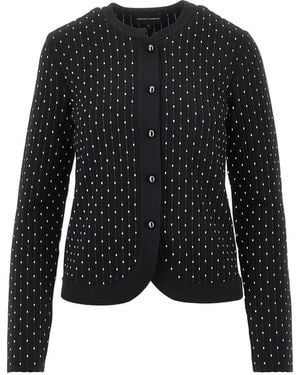 Emporio Armani Button-Up Long-Sleeve Cardigan - Black