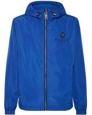 Philipp Plein Hexagon Hooded Jacket - Blue