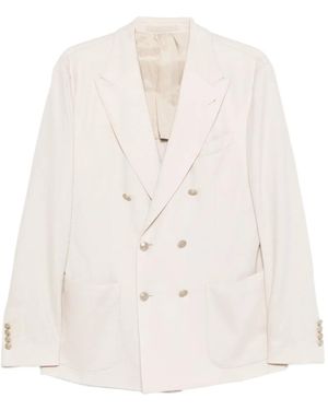 Eleventy Double-Breasted Blazer - White