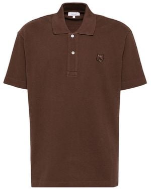 Maison Kitsuné Bold Fox Head Comfort Polo Shirt - Brown