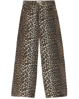 Ganni Jeans Mit Leoparden-Print - Grau