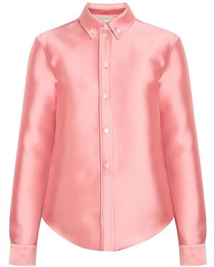 Calvin Klein Sophie Button-Down Satin Shirt - Pink