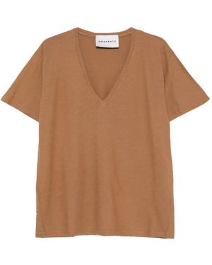 Amaranto V-Neck Short-Sleeve T-Shirt - Brown