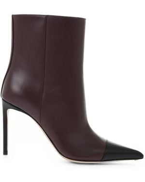 Francesco Russo Contrast-Toe Ankle Boots - Brown