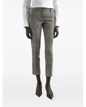 Dolce & Gabbana Low-Rise Glen Plaid Pants - Gray