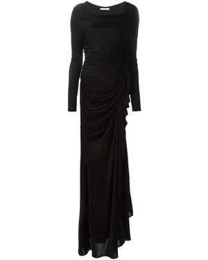 Givenchy Gathered Cascading Gown - Black