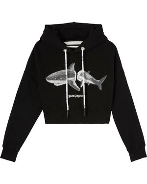 Palm Angels Felpa Shark Con Cappuccio - Nero