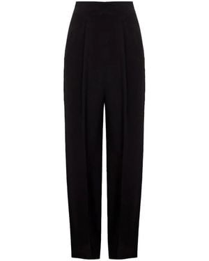 Veronica Beard Kenneth Pleated High-Waisted Trousers - Black