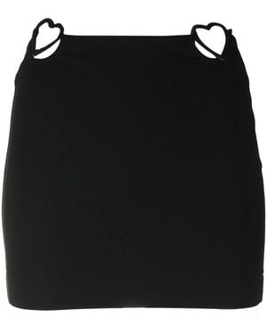 Nensi Dojaka Heart Cut-Out Detail Miniskirt - Black