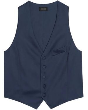 Zadig & Voltaire Emaux Satin Vest - Blue
