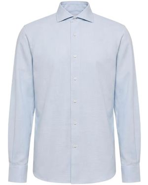 Peserico Long-Sleeve Cotton Shirt - Blue