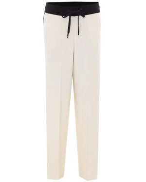 Elisabetta Franchi Logo-Patch Side-Stripe Trousers - White