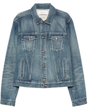 McQueen Faded-Effect Denim Jacket - Blue