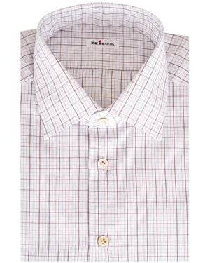 Kiton Hemd Mit Karomuster - Weiß