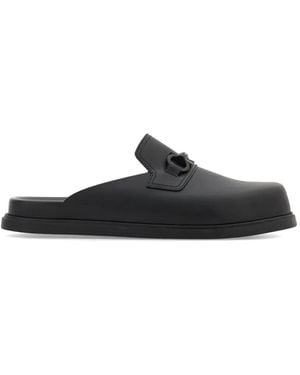 Ferragamo Gancini Ornament Mules - Black