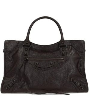 Balenciaga Le City Stud-embellished Leather Tote Bag - ブラック